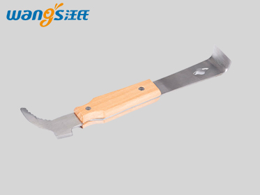 B-HU-07-Wooden handle hive tool with hook